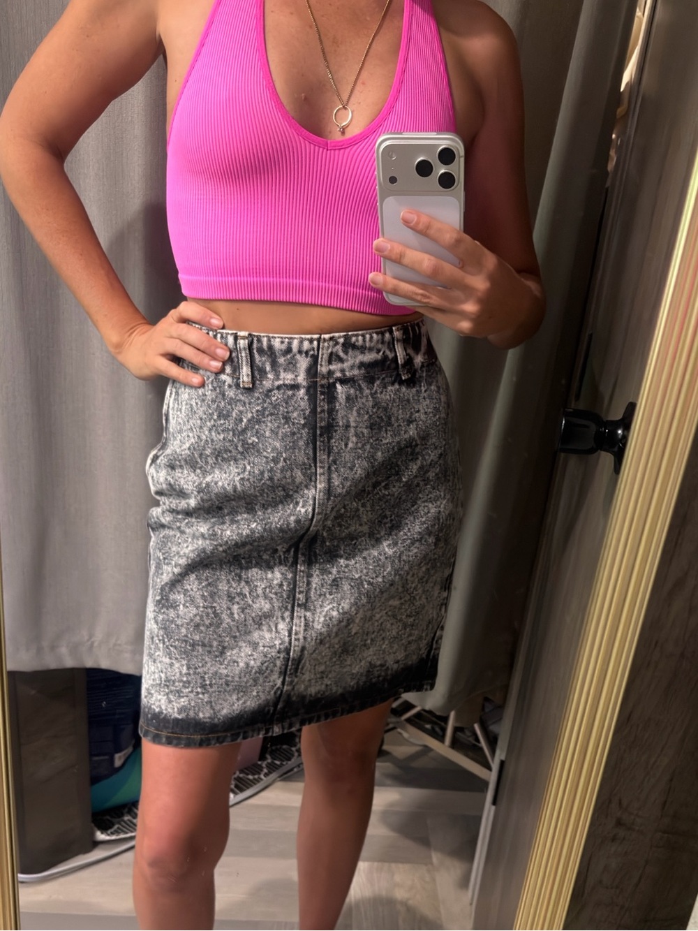 Bongo Vintage 80's 90's Denim Jean Mini Skirt in Acid Wash Black Size 00